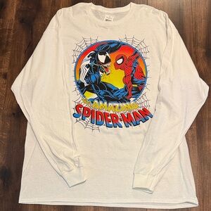 Marvel White Amazing Spider-Man Long Sleeve Shirt NWT